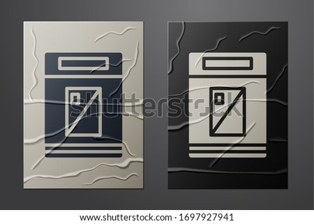 White Cigarettes pack box icon isolated on crumpled paper background. Cigarettes pack. Paper art style. Vector Illustration