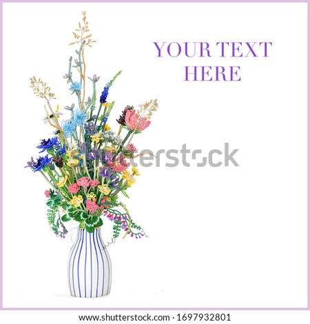 Wild flowers on a white background