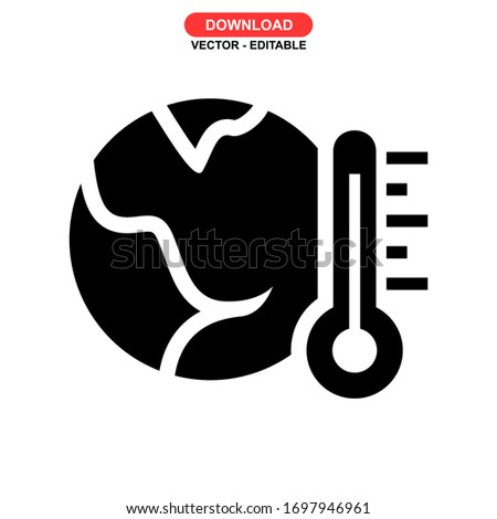 global warming icon or logo isolated sign symbol vector illustration - high quality black style vector icons
