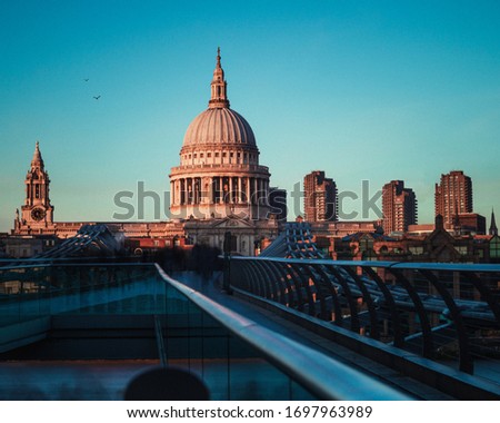 St. Paul's Cathedral in London with a beautiful clear sky 