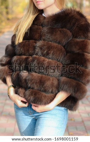 fur products made of natural Fox fur for girls