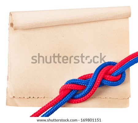 marine knot on paper on white background
