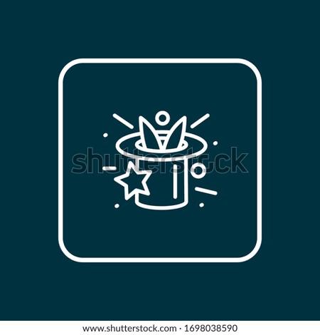 Magicians hat icon line symbol. Premium quality isolated illusionist element in trendy style.