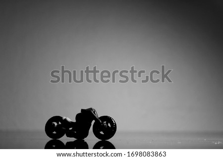chopper motorcycle in black and white color