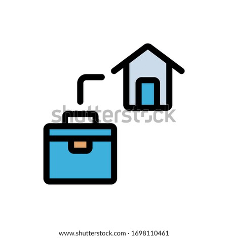 Briefcase for job from home Icon, Logo, Vector