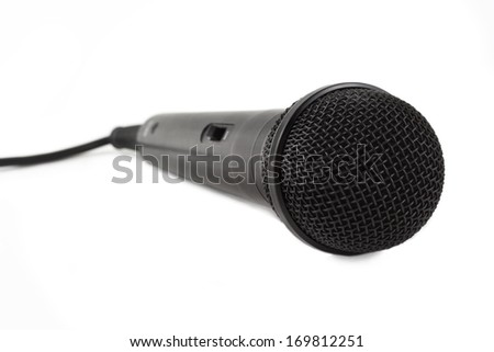 microphone on a white background with cord
