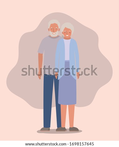 Grandmother and grandfather design, Elder old person grandparents family senior and people theme Vector illustration
