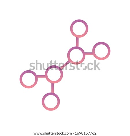 Atom gradient style icon design, science chemistry molecular technology particle molecule micro element and power theme Vector illustration