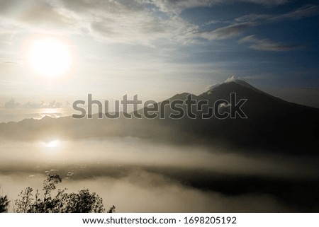 Sunrise on Batur Mountain. Bali, Indonesia 
