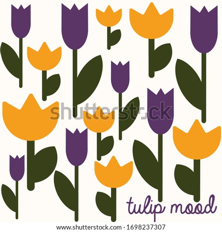 vector graphic flowers tulips on a white background