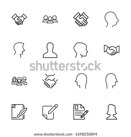 Set of head hunting related vector line icons. Premium linear symbols pack. Vector illustration isolated on a white background. Web symbols for web sites and mobile app. Trendy design. 
