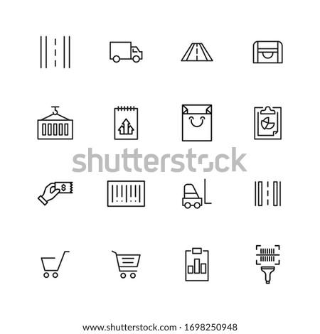 Simple set of commerce icons in trendy line style. Modern vector symbols, isolated on a white background. Linear pictogram pack. Line icons collection for web apps and mobile concept.