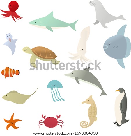 This is an illustration of sea creatures