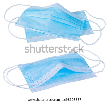 Medical mask isolated on white background, Corona protection ,pollution, virus, flu and Health care and surgical concept. Royalty-Free Stock Photo #1698305857
