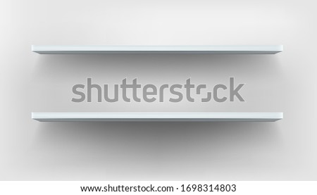 White empty shelf store mockup. Vector illustration design. Royalty-Free Stock Photo #1698314803