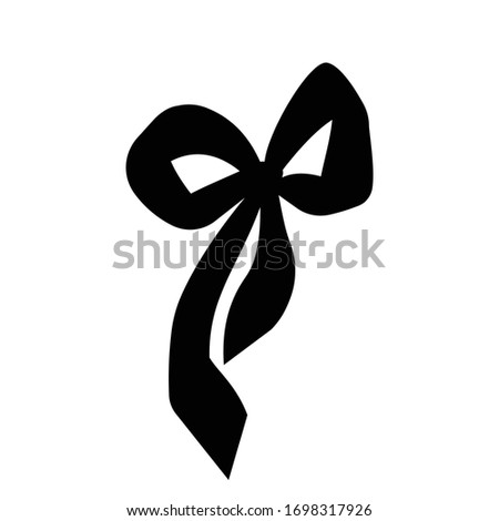 Black silhouette gift bow. Concept for invitation, banners, gift cards, congratulation or website layout vector.