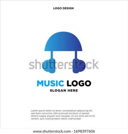 Love Music Headphones symbols logo, vector template.