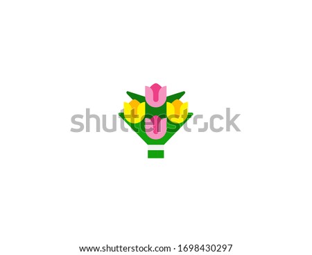 Bouquet vector flat icon. Isolated Bouquet of flowers emoji illustration 