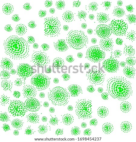 Circles created from dots in a circle. Circles from different sized dots. Viruses and bacteria.