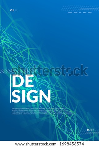 Abstract blue design with shallow depth of field simulated by vector gradients