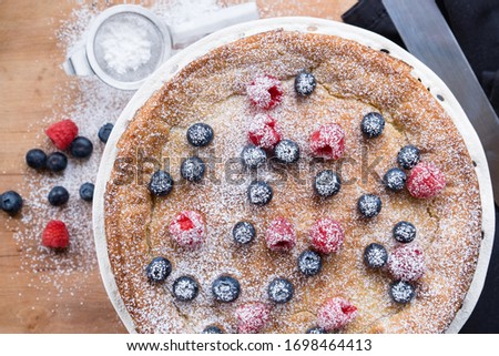 Close up of delicious berry tart