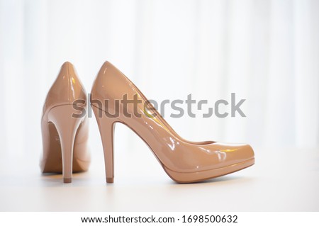 Womens wedding shoes on the day