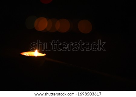 Lightning of Lamp at night for celebration and prayer for world. 