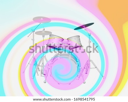 Set of colored drums. 3d illustration, render