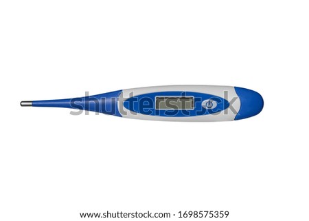 view of a electric thermometer isolated on white background