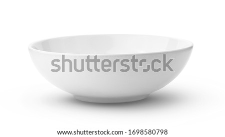 white ceramics bowl isolated on white background Royalty-Free Stock Photo #1698580798