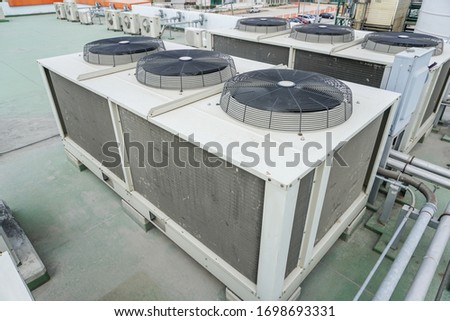 Air conditioner, condensing unit on the roof of the building