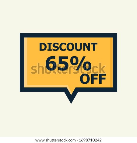 Sale discount icon. Special offer price signs, Discount 65% OFF