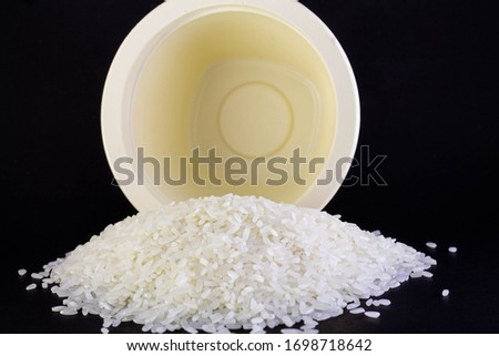 
Photos of rice in a black background