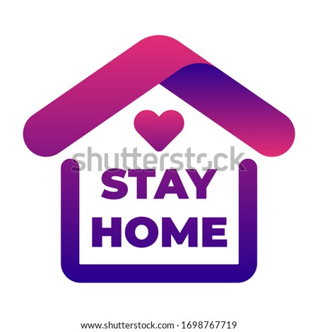 Stay at home awareness social media campaign logo or icon. Protection your self and save lives from COVID-19 or coronavirus.