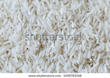 Rice grain close up. The texture of white rice.