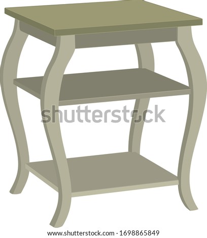 The Living Room Table Vector Illustration. The Bedroom Night Table Isolated On White Background. The Table Furniture Vector Drawing