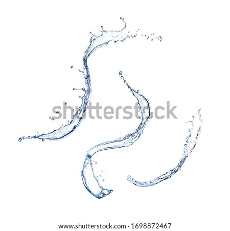 Abstract splashes of water on white background