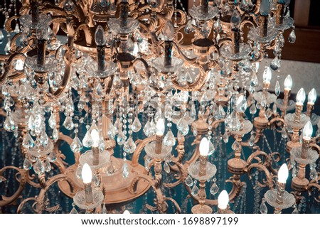 Vintage chandelier photographed close up filling the entire picture