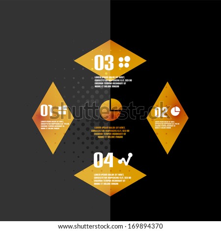Vintage retro geometric template for infographics | business background | numbered banners | business lines | graphic website layout vector