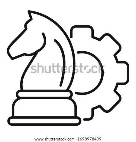 Chess horse startup icon. Outline chess horse startup vector icon for web design isolated on white background Royalty-Free Stock Photo #1698978499