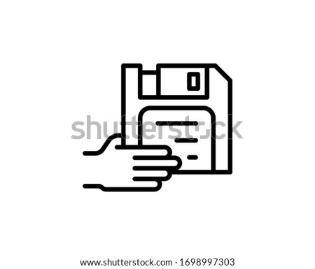 Floppy line icon. Vector symbol in trendy flat style on white background. Floppy sing for design.