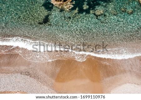 aerial summer photo of beach and sea. 