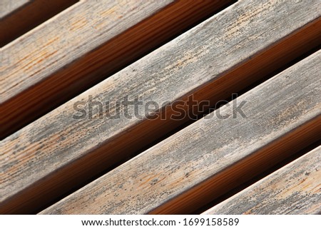 wooden surface, striped bench, photo for text and advertising