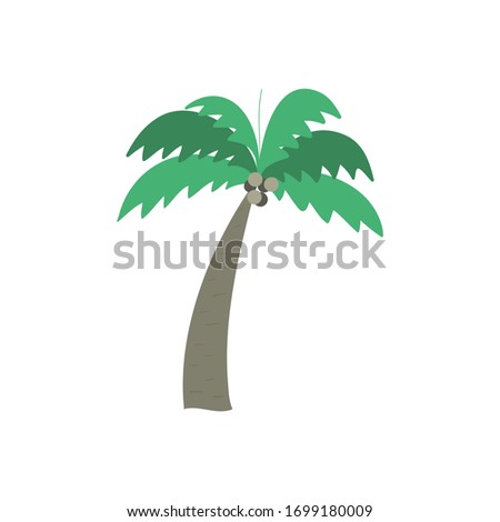 Palm tree, vector illustration isolated on whita background