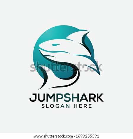 Jumping Shark Icon logo template