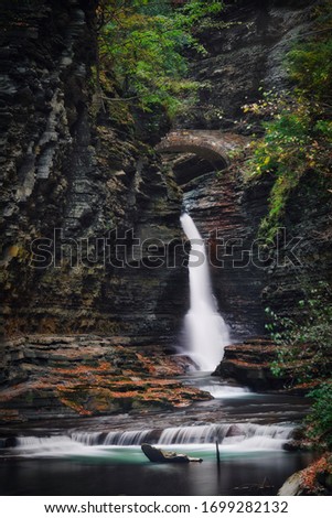 Long Exposure photo of the Watkins Glen park waterfall