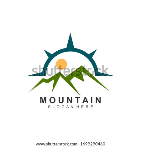 Mountain and compass logo design