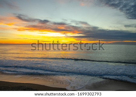 Golden sunset over the Pacific Ocean in California