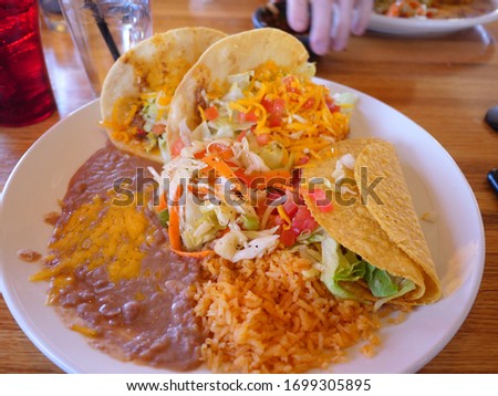 Tacos Beans Rice Mexican Food 