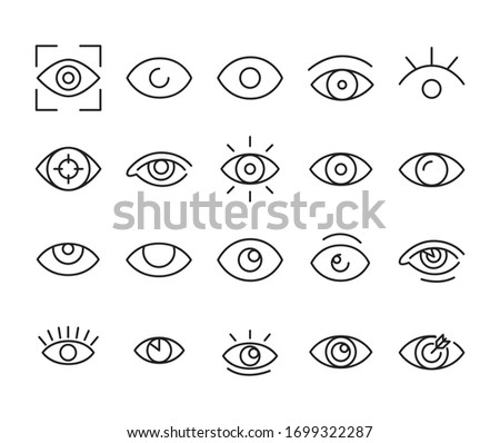 Icon set of eye. Editable vector pictograms isolated on a white background. Trendy outline symbols for mobile apps and website design. Premium pack of icons in trendy line style. Royalty-Free Stock Photo #1699322287